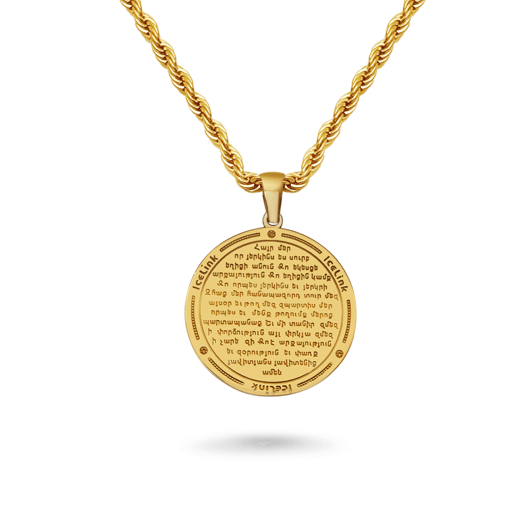 Armenian Hayr Mer Prayer Necklace Necklaces IceLink-RAN Gold PVD  